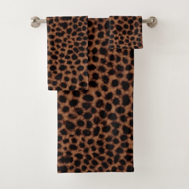 Conjunto De Toalhas Padrão de aquarela leopardo (Insitu)