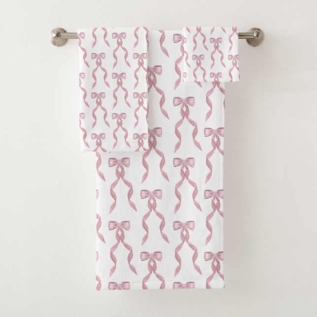 Conjunto De Toalhas Padrão de Arco rosa com aquarela do rico (Insitu)