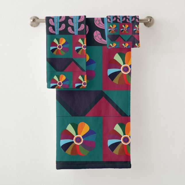 Conjunto De Toalhas Padrão de Arte Mexicano Cinco De Mayo  (Insitu)