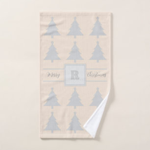Conjunto De Toalhas Padrão de Árvore de Natal com Alfabeto Personaliza