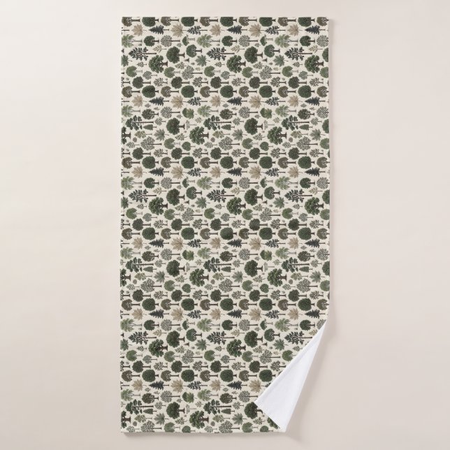 Conjunto De Toalhas Padrão de Árvores (Toalha de Banho)