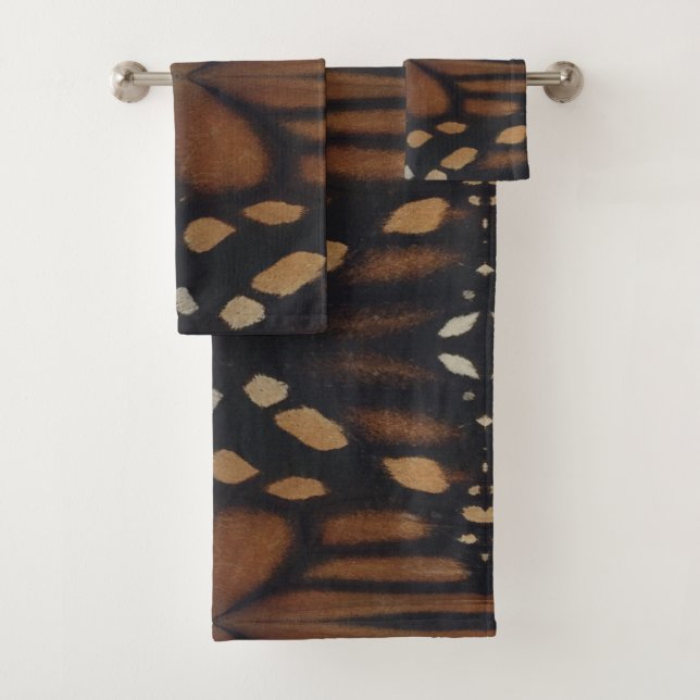 Conjunto De Toalhas Padrão de Asa de Borboleta Monarca de Perto  (Insitu)
