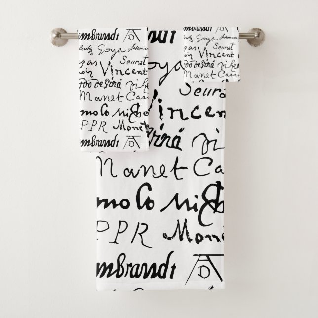 Conjunto De Toalhas Padrão de Assinaturas de Artistas Famosos (Insitu)