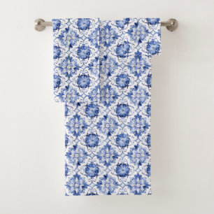 Conjunto De Toalhas Padrão de Azulejos do Mediterrâneo