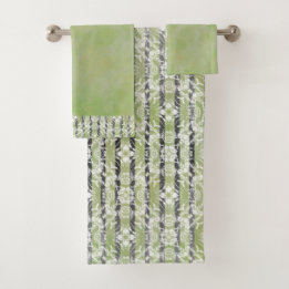 Conjunto De Toalhas Padrão de Azulejos e faixas de círculo