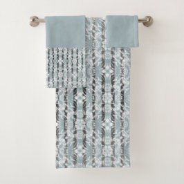 Conjunto De Toalhas Padrão de Azulejos e faixas de círculo