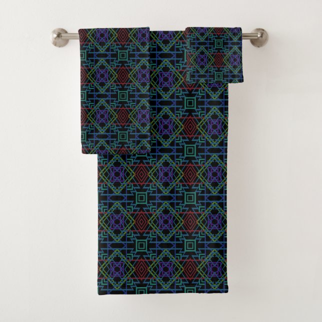 Conjunto De Toalhas Padrão de Azulejos Simétricos do Sudoeste em Arte  (Insitu)