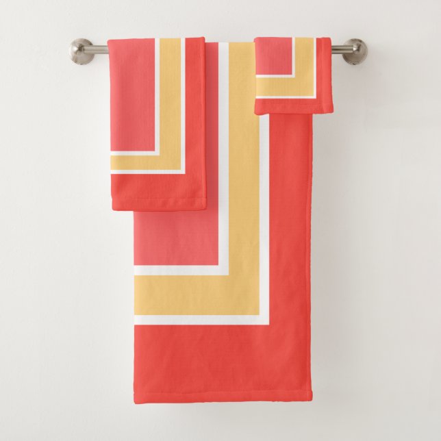 Conjunto De Toalhas Padrão de Bloco de Fruta de Pêssego de Verão (Insitu)