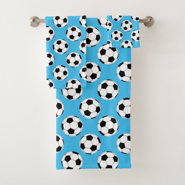Conjunto De Toalhas Padrão de Bola de Futebol (Insitu)
