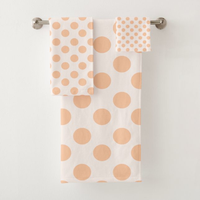 Conjunto De Toalhas Padrão de bolinhas rosa claro e rosa pêssego (Insitu)