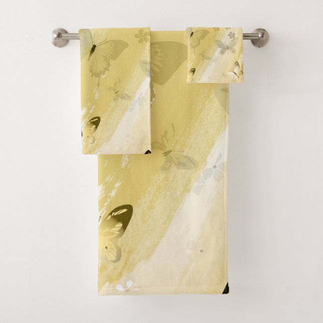 Conjunto De Toalhas Padrão de borboleta 10 (Insitu)