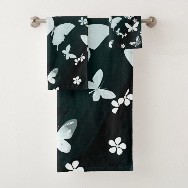 Conjunto De Toalhas Padrão de borboleta 14 (Insitu)