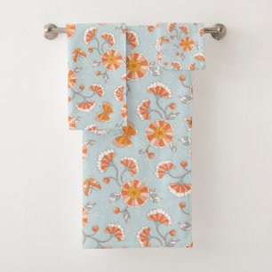 Conjunto De Toalhas Padrão de Borboleta Flor de Vintagem Cuta
