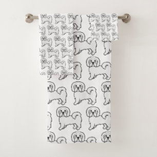 Conjunto De Toalhas Padrão de Cachorro de Coton de Tulear Cute
