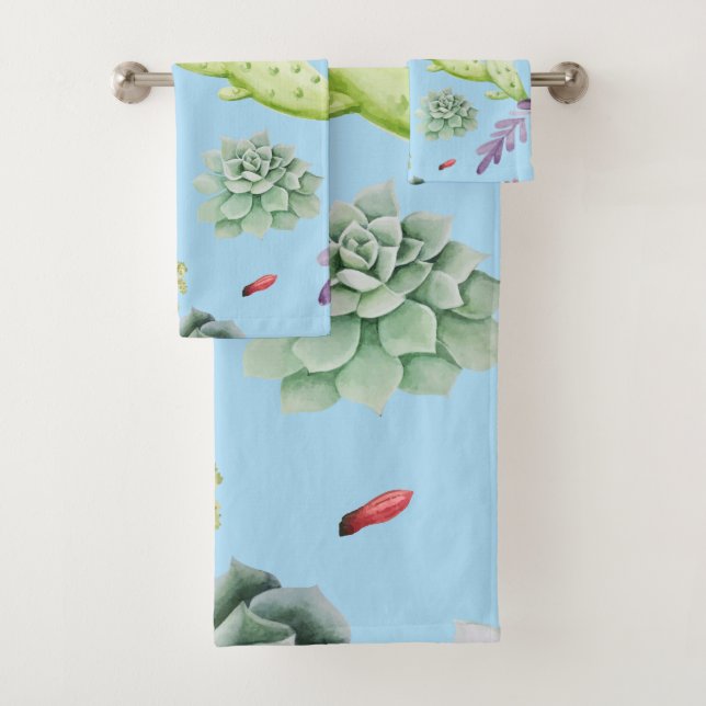 Conjunto De Toalhas Padrão de Cacto 10 (Insitu)