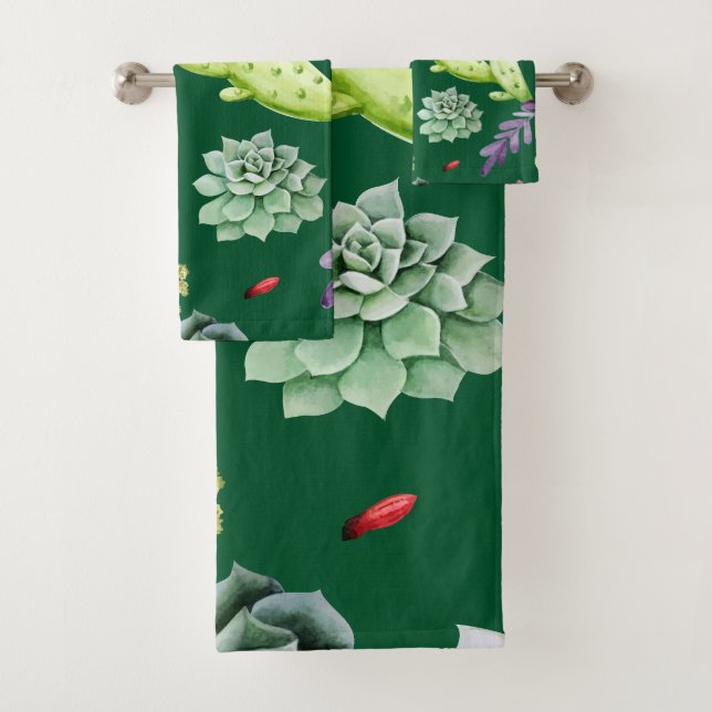 Conjunto De Toalhas Padrão de Cacto 3 (Insitu)