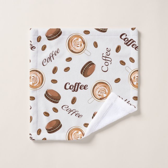 Conjunto De Toalhas Padrão de café (Pano de lavar)