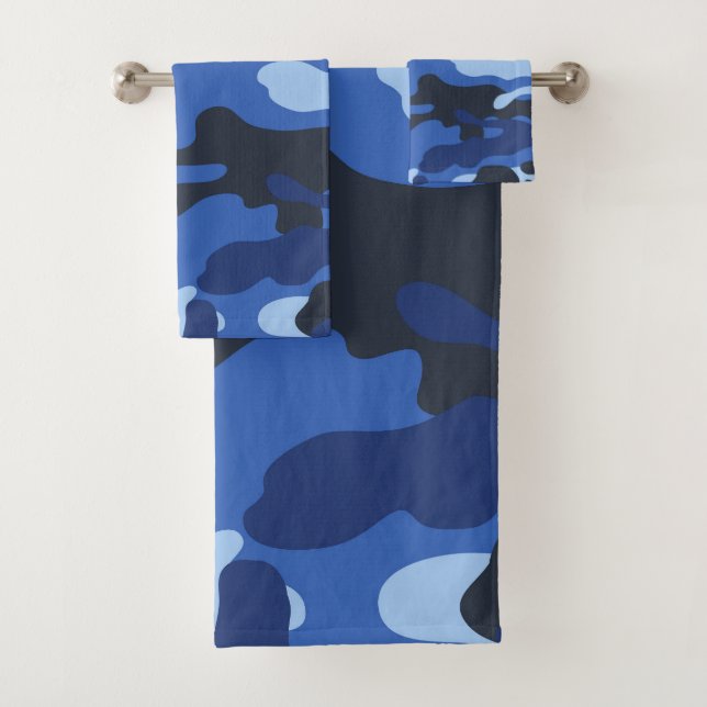Conjunto De Toalhas Padrão de Camo Azul Camouflage (Insitu)