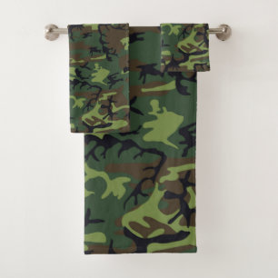 CONJUNTO DE TOALHAS PADRÃO DE CAMOFLAGEM