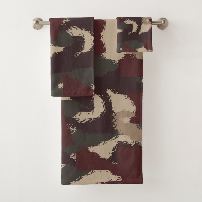 Conjunto De Toalhas Padrão de Camuflagem Militar abstrato (Insitu)