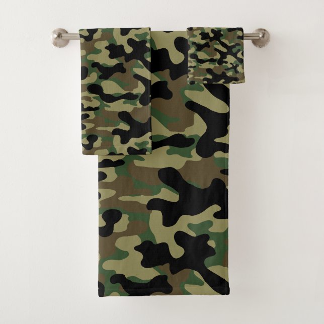 Conjunto De Toalhas Padrão de Camuflagem Militar da Floresta (Insitu)