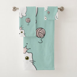 Conjunto De Toalhas Padrão de Cat