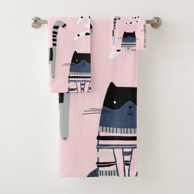 Conjunto De Toalhas Padrão de Cat (Insitu)
