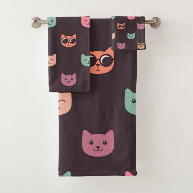 Conjunto De Toalhas Padrão de Cat (Insitu)