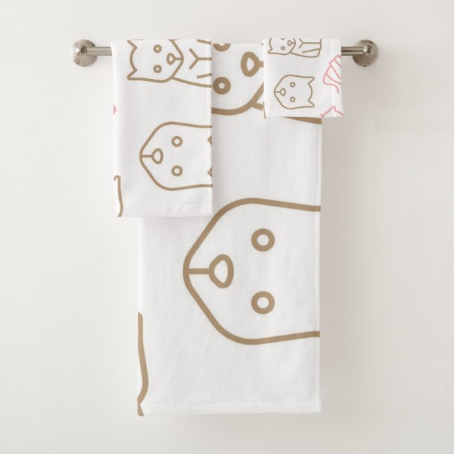 Conjunto De Toalhas Padrão de Cat (Insitu)
