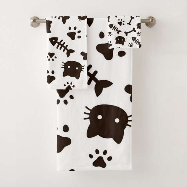 Conjunto De Toalhas Padrão de Cat (Insitu)