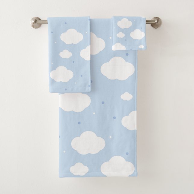Conjunto De Toalhas Padrão de Céu Azul Cuto (Insitu)