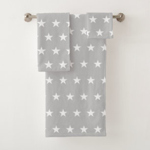 Conjunto De Toalhas Padrão de cinza de estrelas