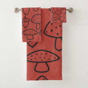 Conjunto De Toalhas Padrão de cogumelo