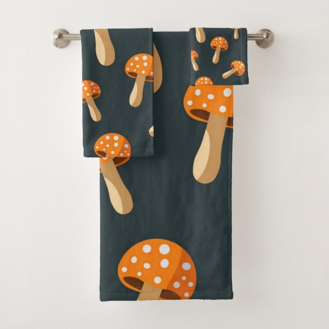 Conjunto De Toalhas Padrão de cogumelo (Insitu)