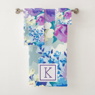 Conjunto De Toalhas Padrão de colagem de flores de verão