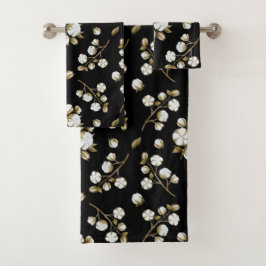 Conjunto De Toalhas Padrão de Cor de Água do Bloco de Algodão Branco P