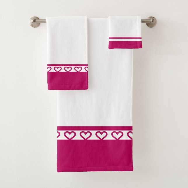 Conjunto De Toalhas Padrão de Coração Elegante (Insitu)