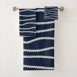 Conjunto De Toalhas Padrão de Corda e Âncora