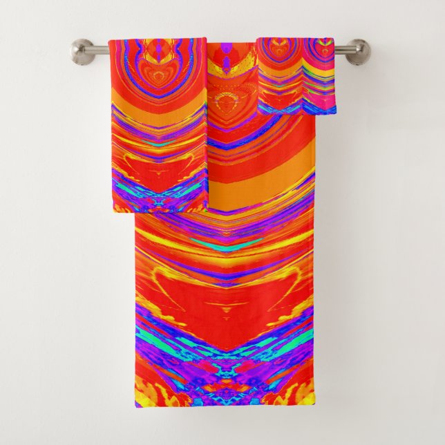 Conjunto De Toalhas Padrão de Cores Psicodélicas (Insitu)