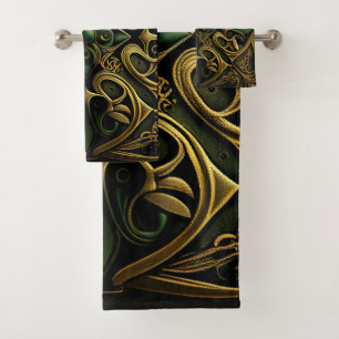Conjunto De Toalhas Padrão de decoração de Xadrezes Ornamentais de Bro