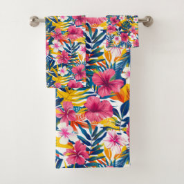 Conjunto De Toalhas Padrão de Design de Paraíso Floral Tropical Vibran