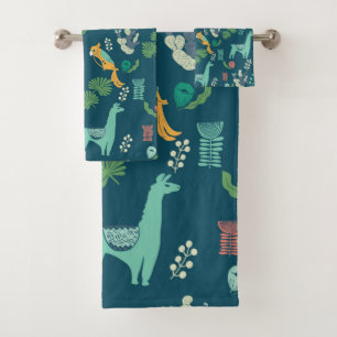 Conjunto De Toalhas Padrão de design do Alpaca  