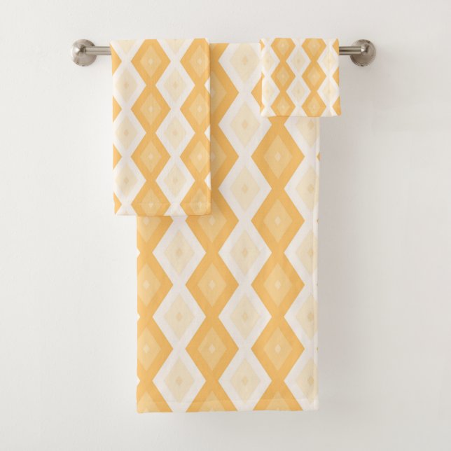Conjunto De Toalhas Padrão de diamante amarelo (Insitu)