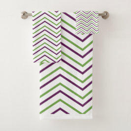 Conjunto De Toalhas Padrão de distribuição do cevon roxo verde