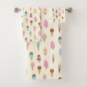 Conjunto De Toalhas Padrão de doçura de Sorvete de Pastel