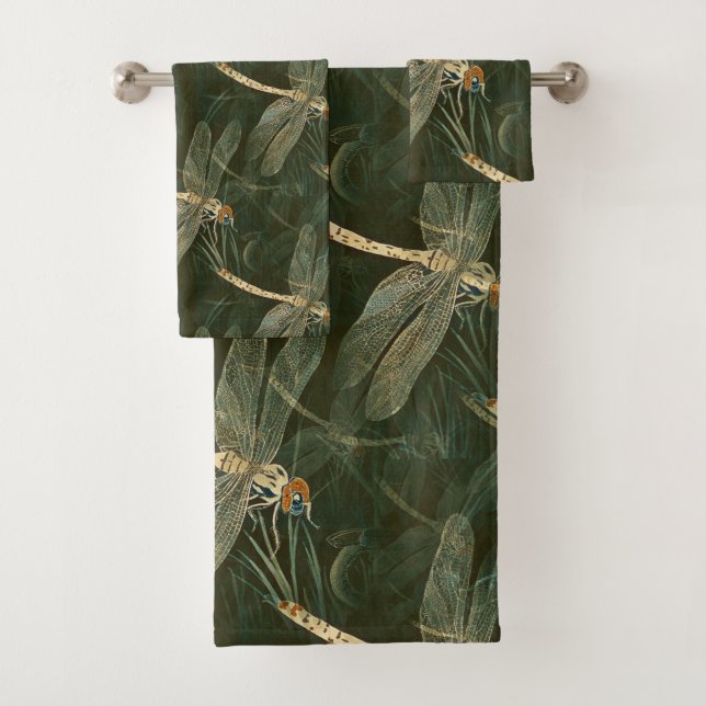 Conjunto De Toalhas Padrão de Dragonfly majestoso  (Insitu)