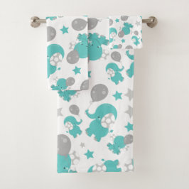 Conjunto De Toalhas Padrão De Elefantes Azuis, Elefantes Cutes, Estrel