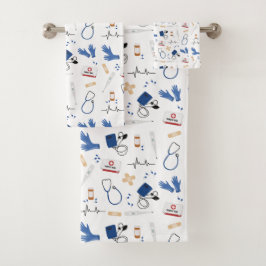 Conjunto De Toalhas Padrão de Enfermeiro Médico Moderno