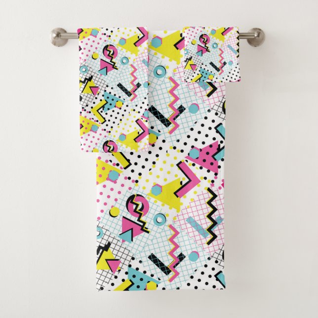Conjunto De Toalhas Padrão de Estilo de Memphis Pós-moderno (Insitu)