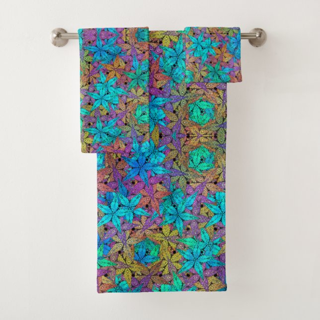 Conjunto De Toalhas padrão de estrela abstrato colorida (Insitu)